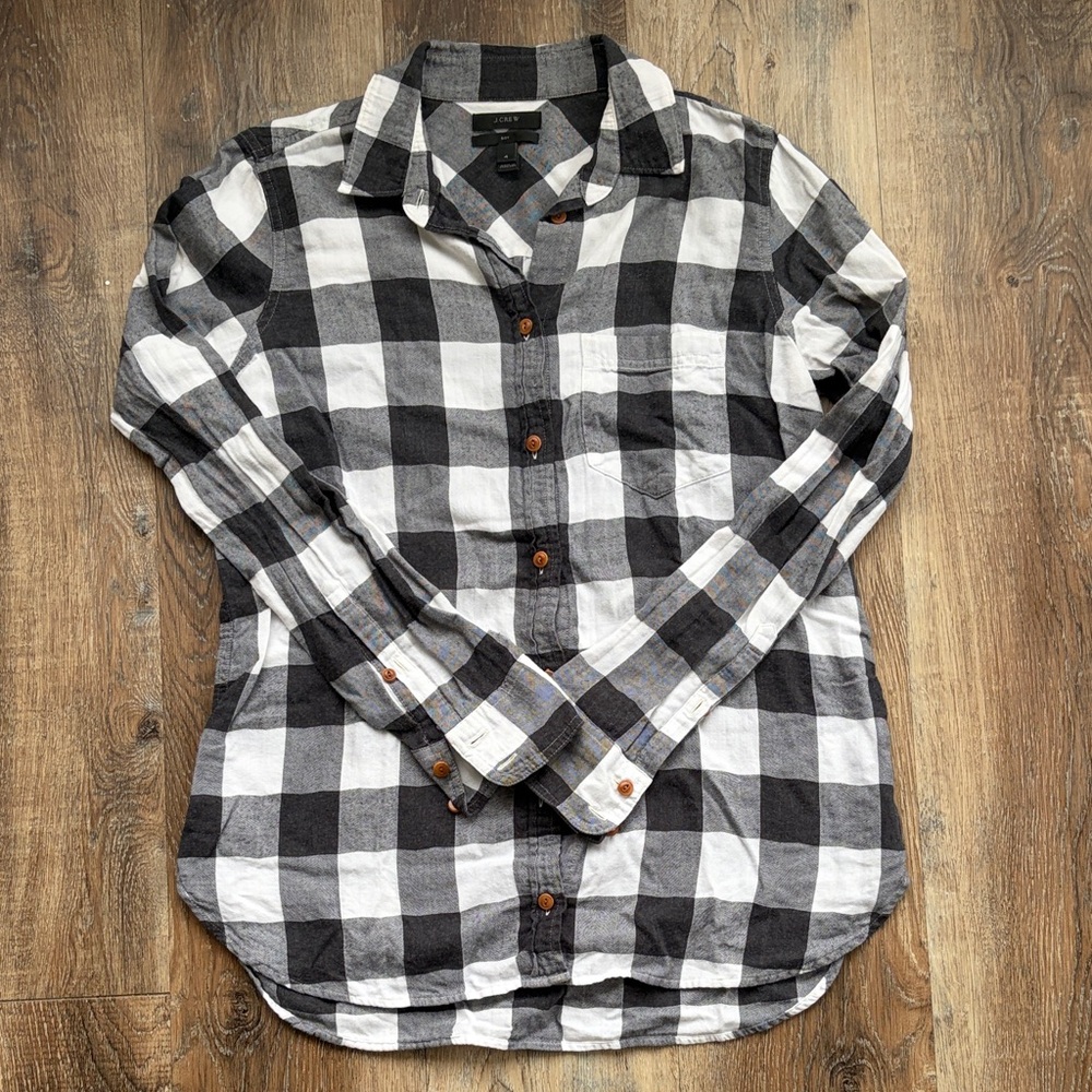 J. Crew Black and White buffalo plaid Shirt
